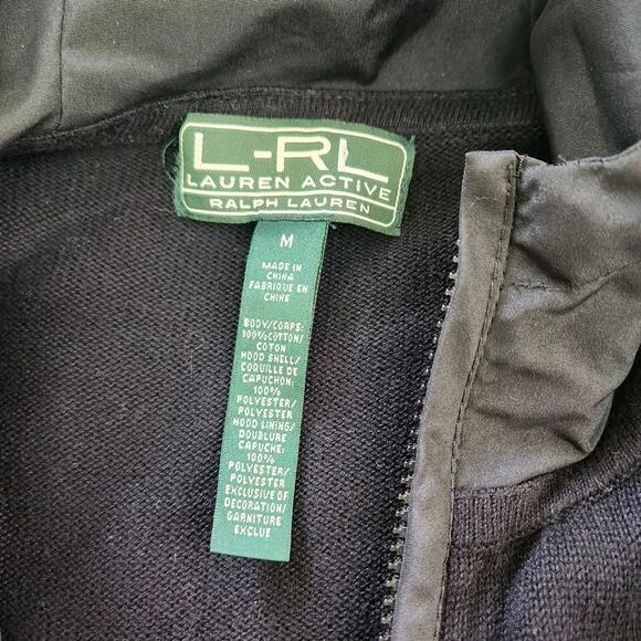 L-RL Ralph Lauren Active Black/Orange Stripes Full zip Jacket Size Medium - Picture 6 of 6